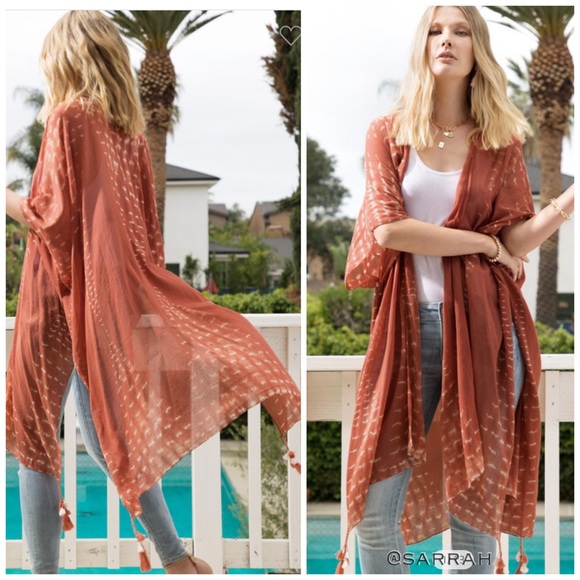 Last 1 New Mediterranean Tie-Dye Kimono Cardigan - Picture 2 of 5